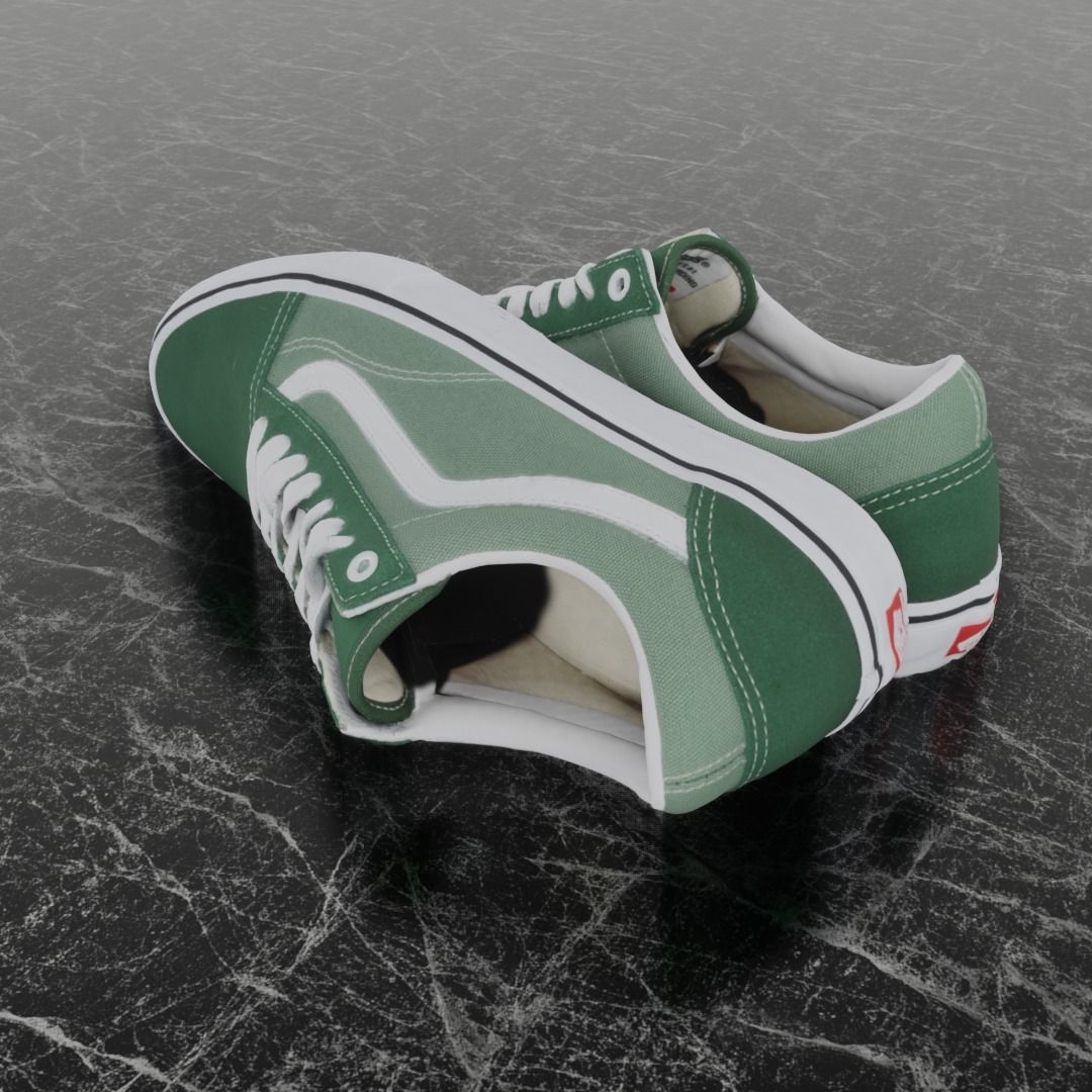 VANS 3D SHOES - GREEN Low-poly 3D model_6