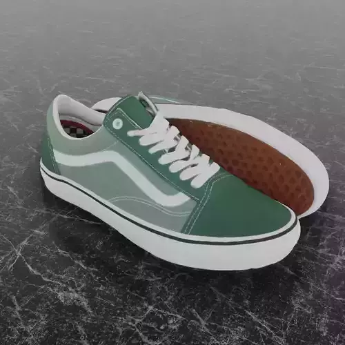 VANS 3D SHOES - GREEN Low-poly 3D model