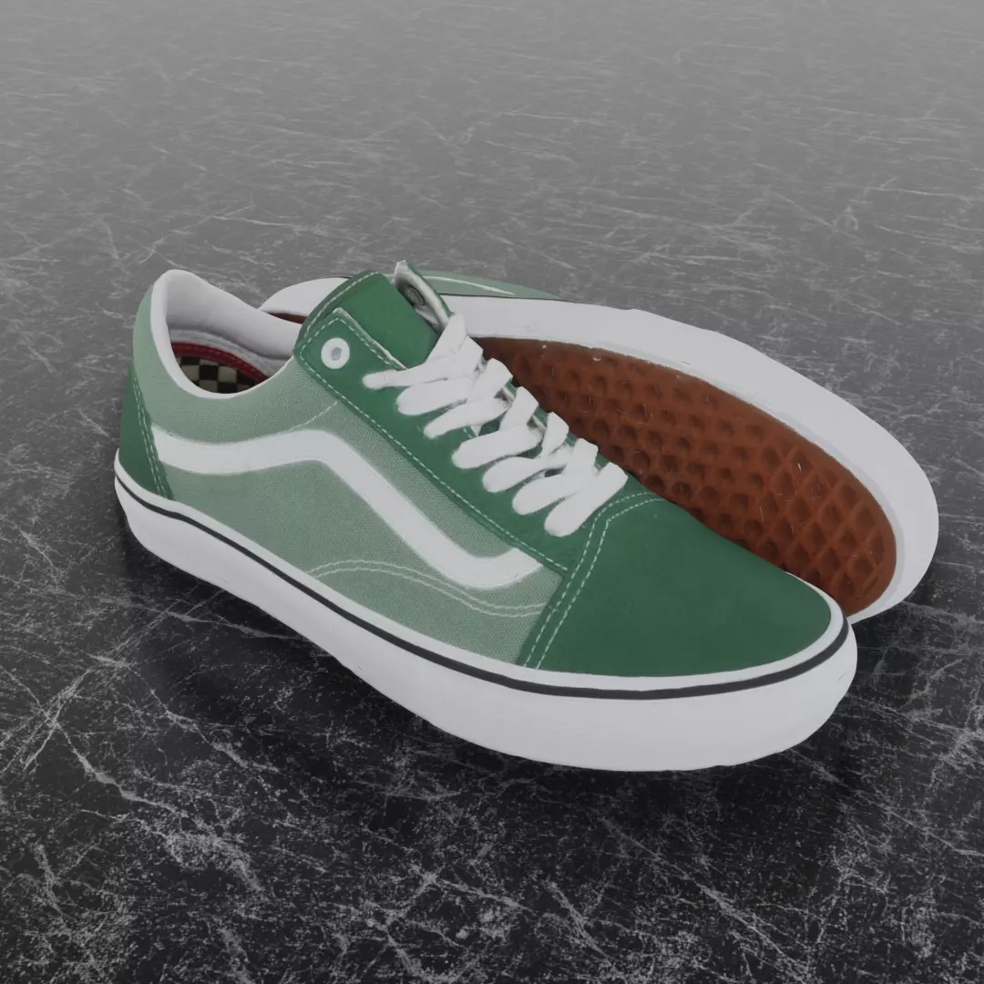 VANS 3D SHOES - GREEN Low-poly 3D model_0