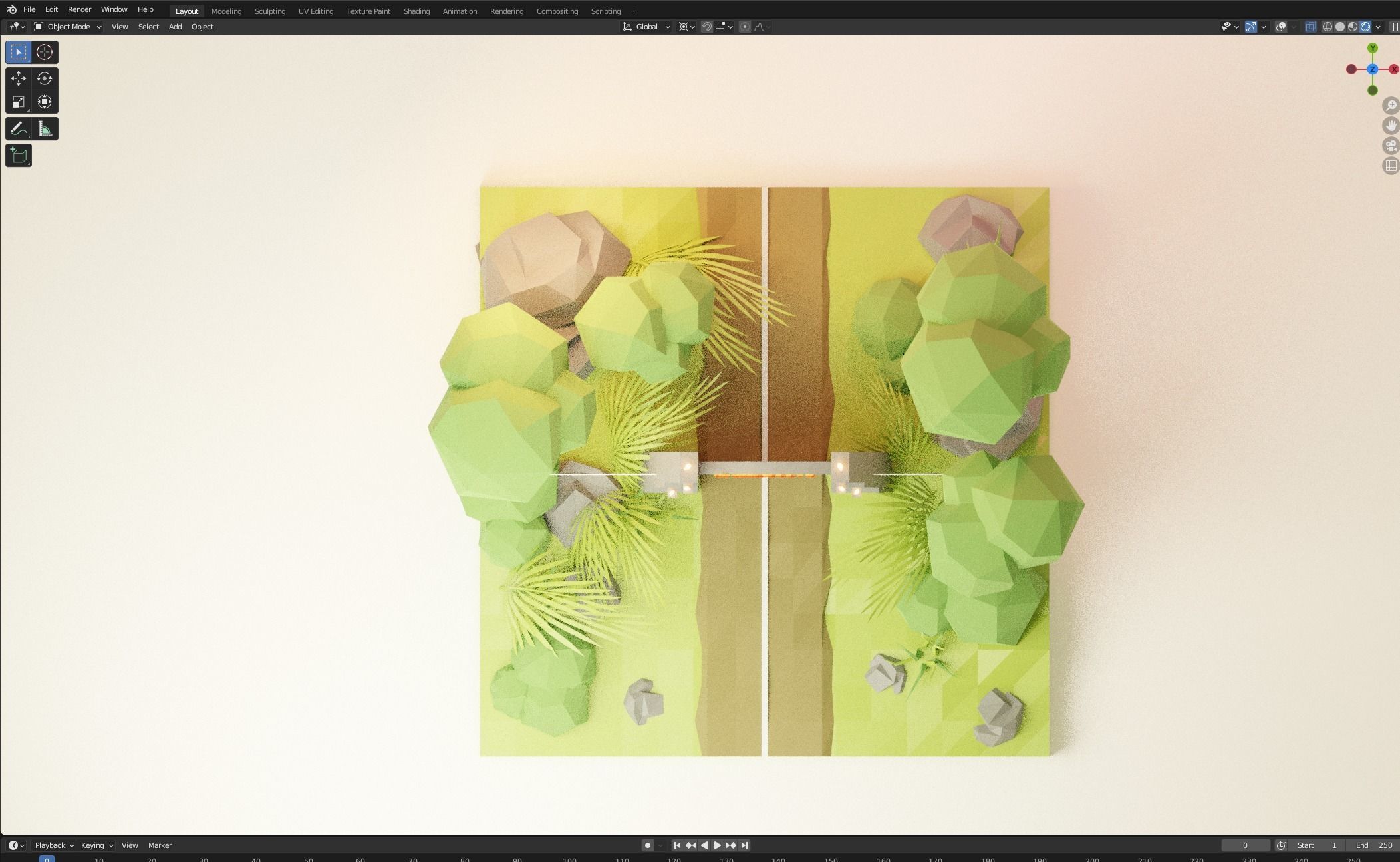 Isometric Jurassik Park Low-poly Low-poly 3D model_2