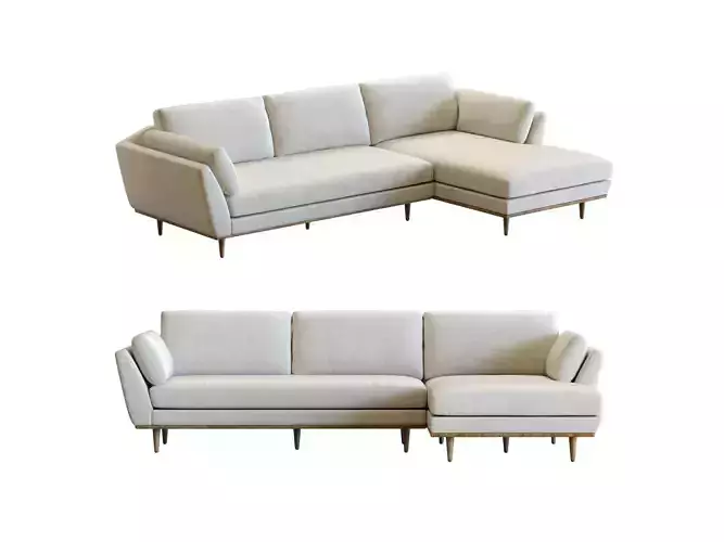 Crate and Barrel Hague Sectional Sofa 3D model
