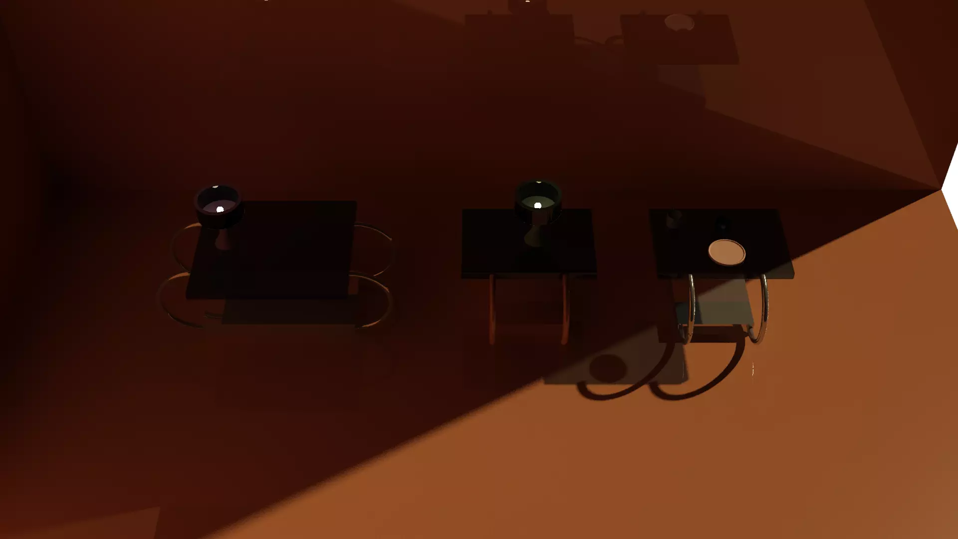 Modern-and-simplistic-table-and-shelf-set-with-mugs-lamps Free low-poly 3D model