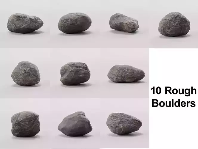 Stone Collection - Low-Poly Boulders Low-poly 3D model