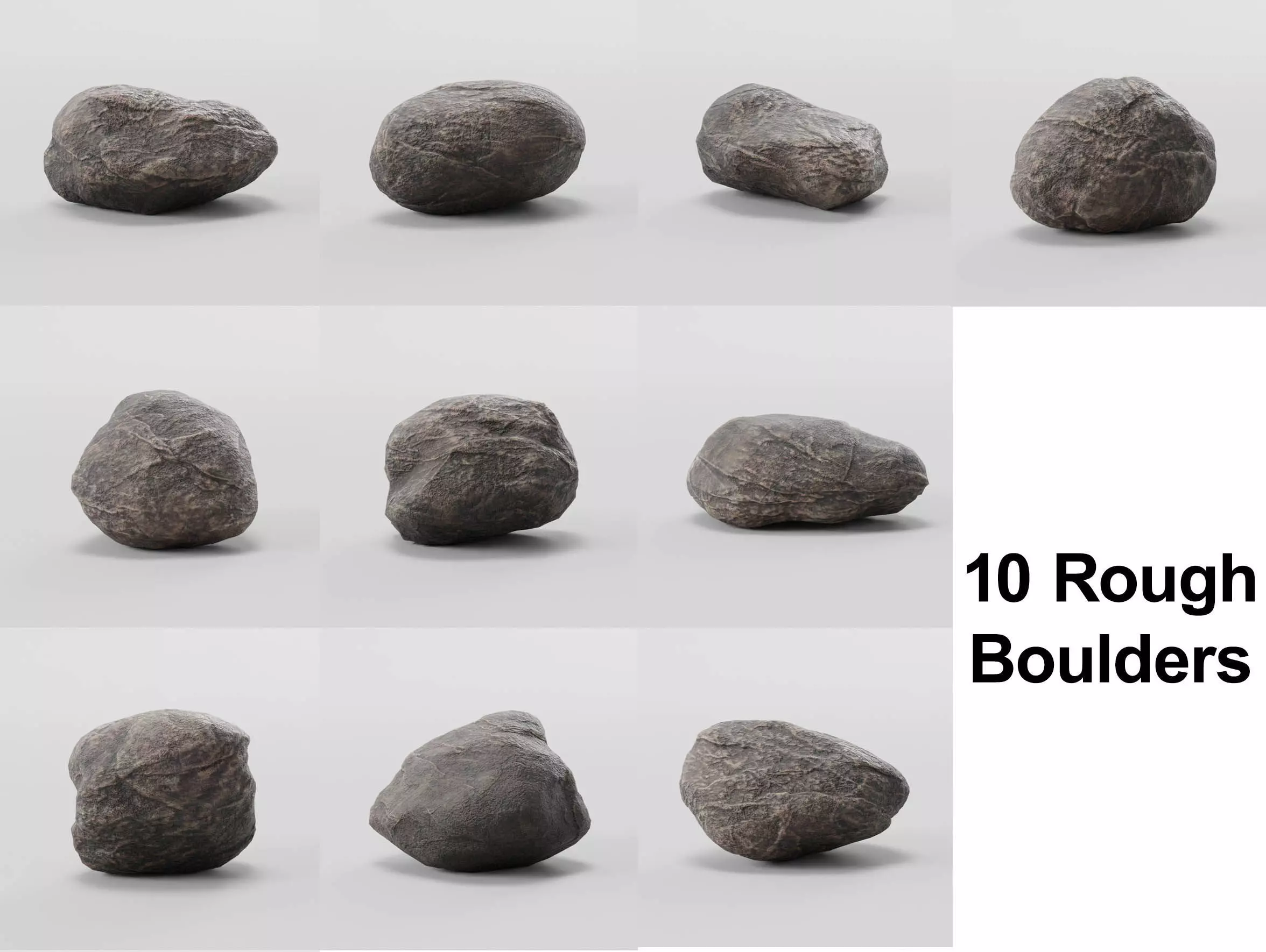 Stone Collection - Low-Poly Boulders Low-poly 3D model_0