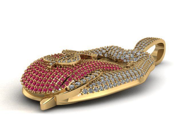 Lip Pendant 3D print model_4