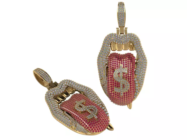 Lip Pendant 3D print model_0