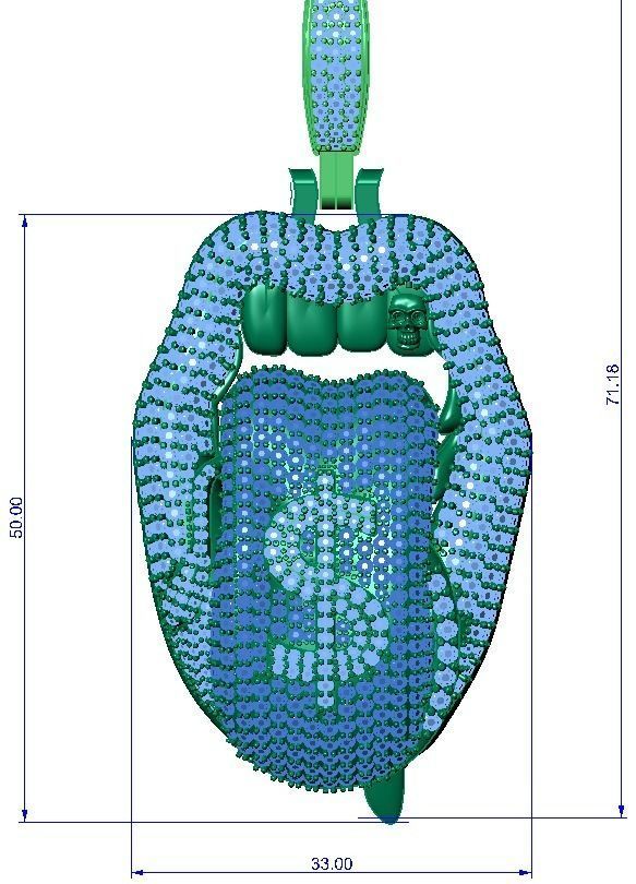 Lip Pendant 3D print model_13