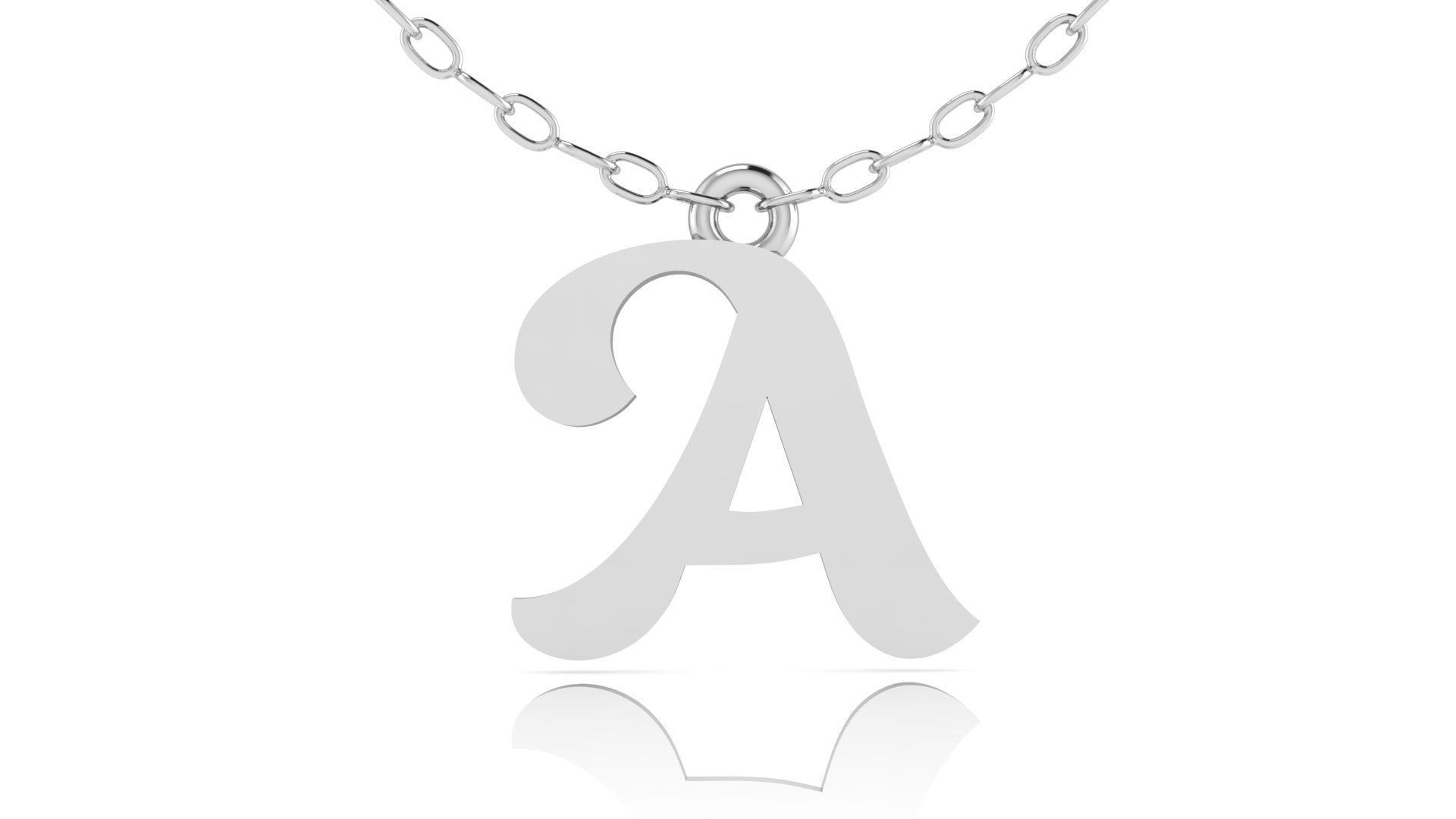 Alphabet Pendant A 3D print model_7