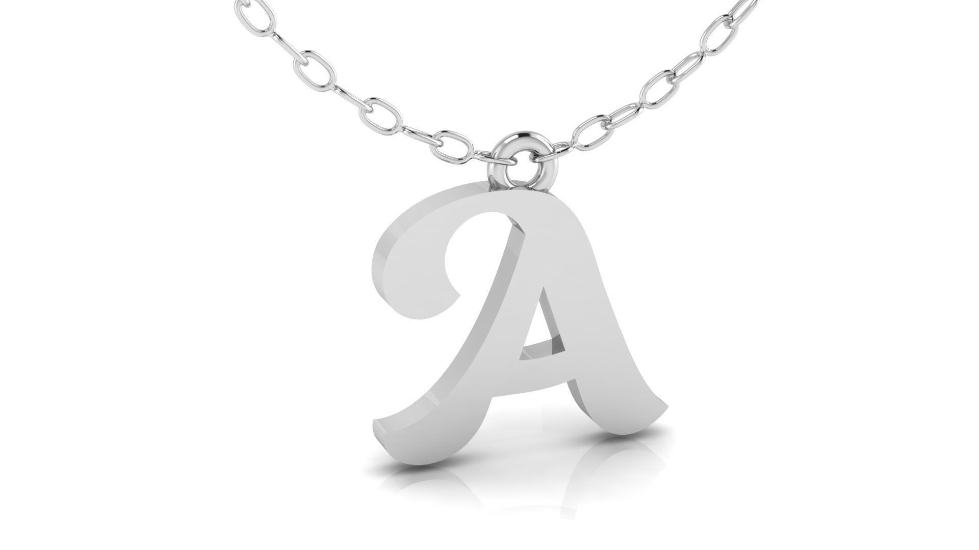 Alphabet Pendant A 3D print model_3