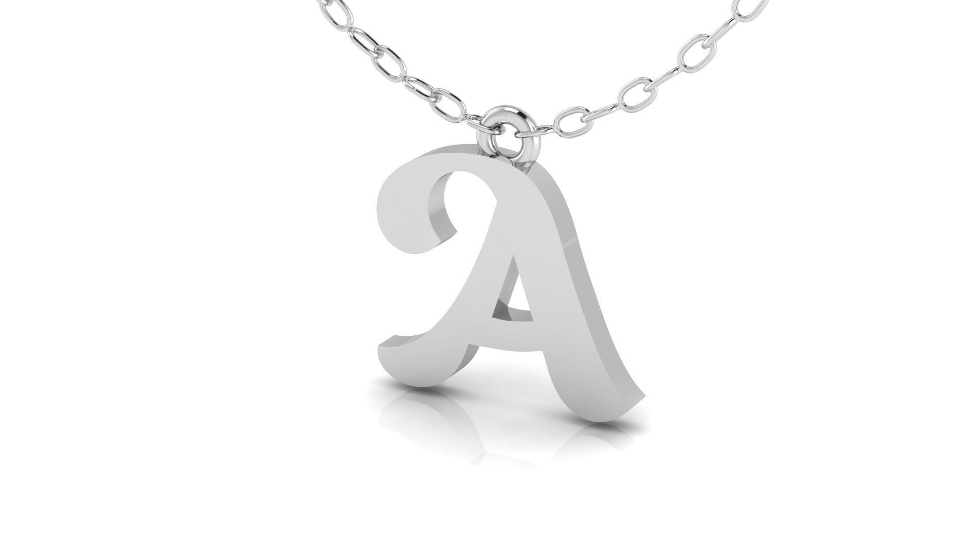 Alphabet Pendant A 3D print model_8