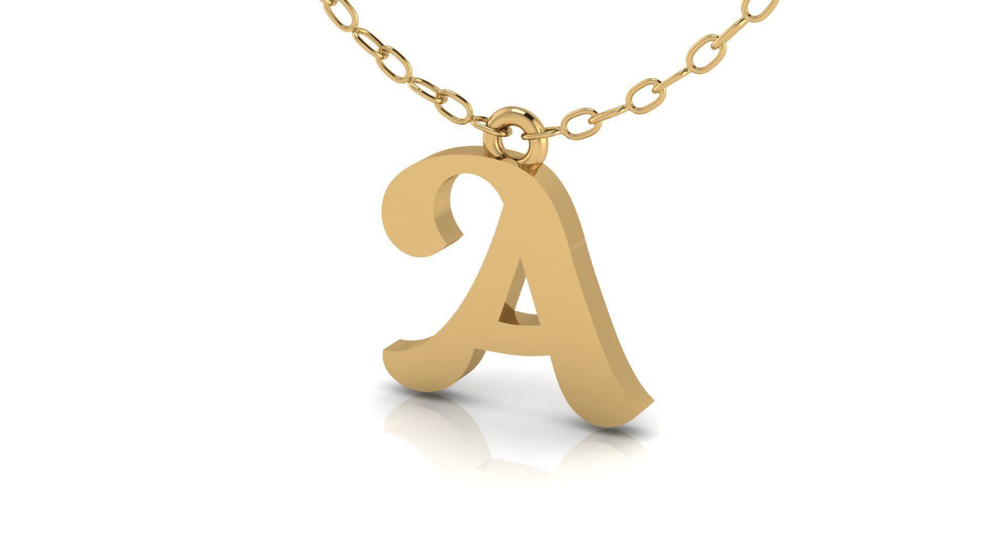 Alphabet Pendant A 3D print model_9