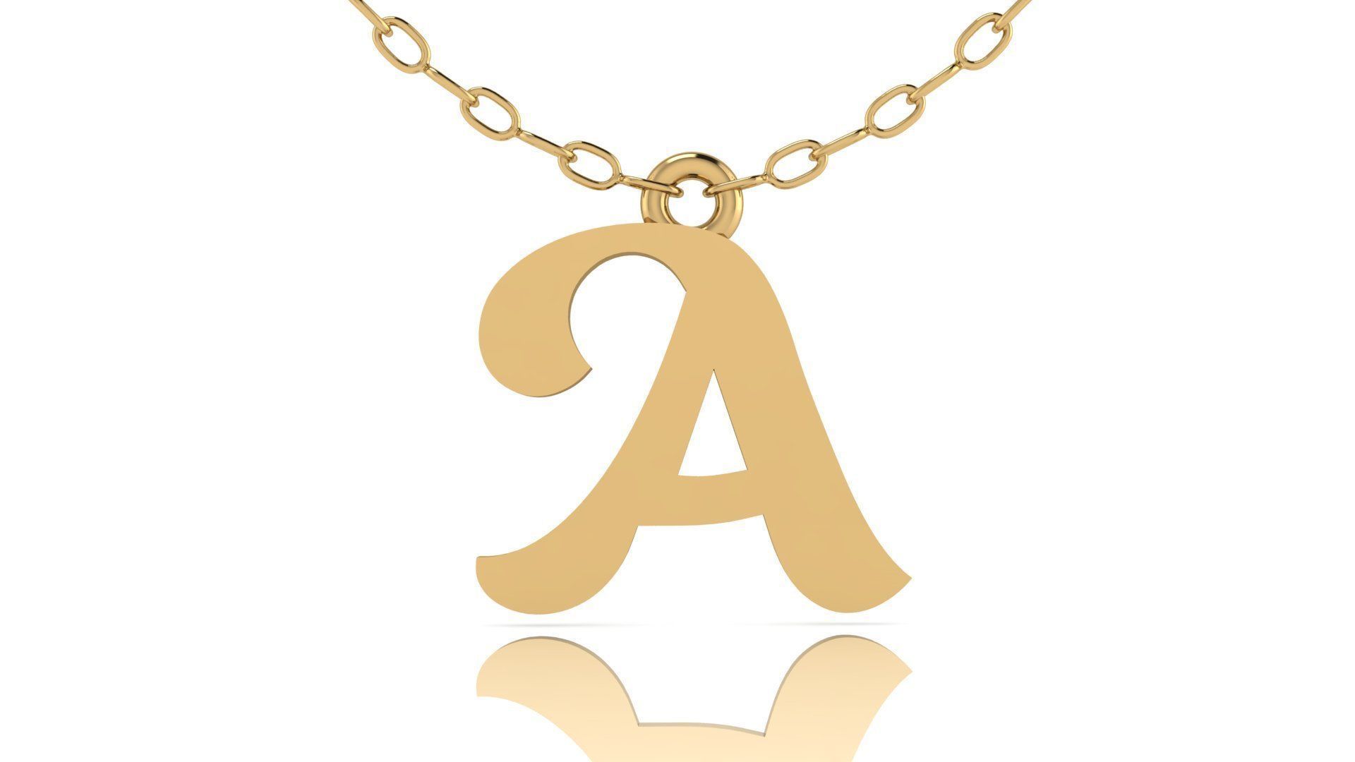 Alphabet Pendant A 3D print model_4