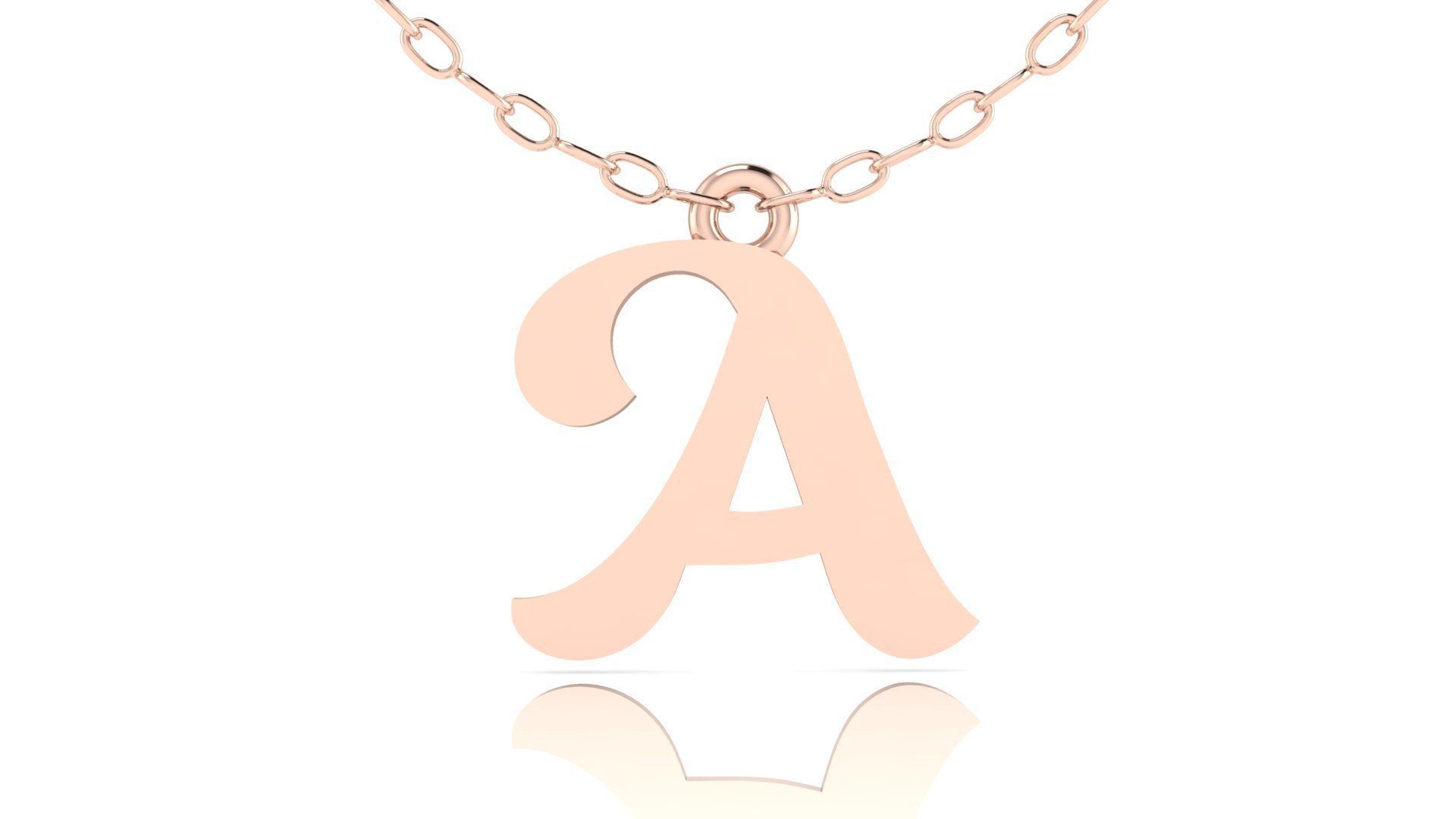 Alphabet Pendant A 3D print model_2