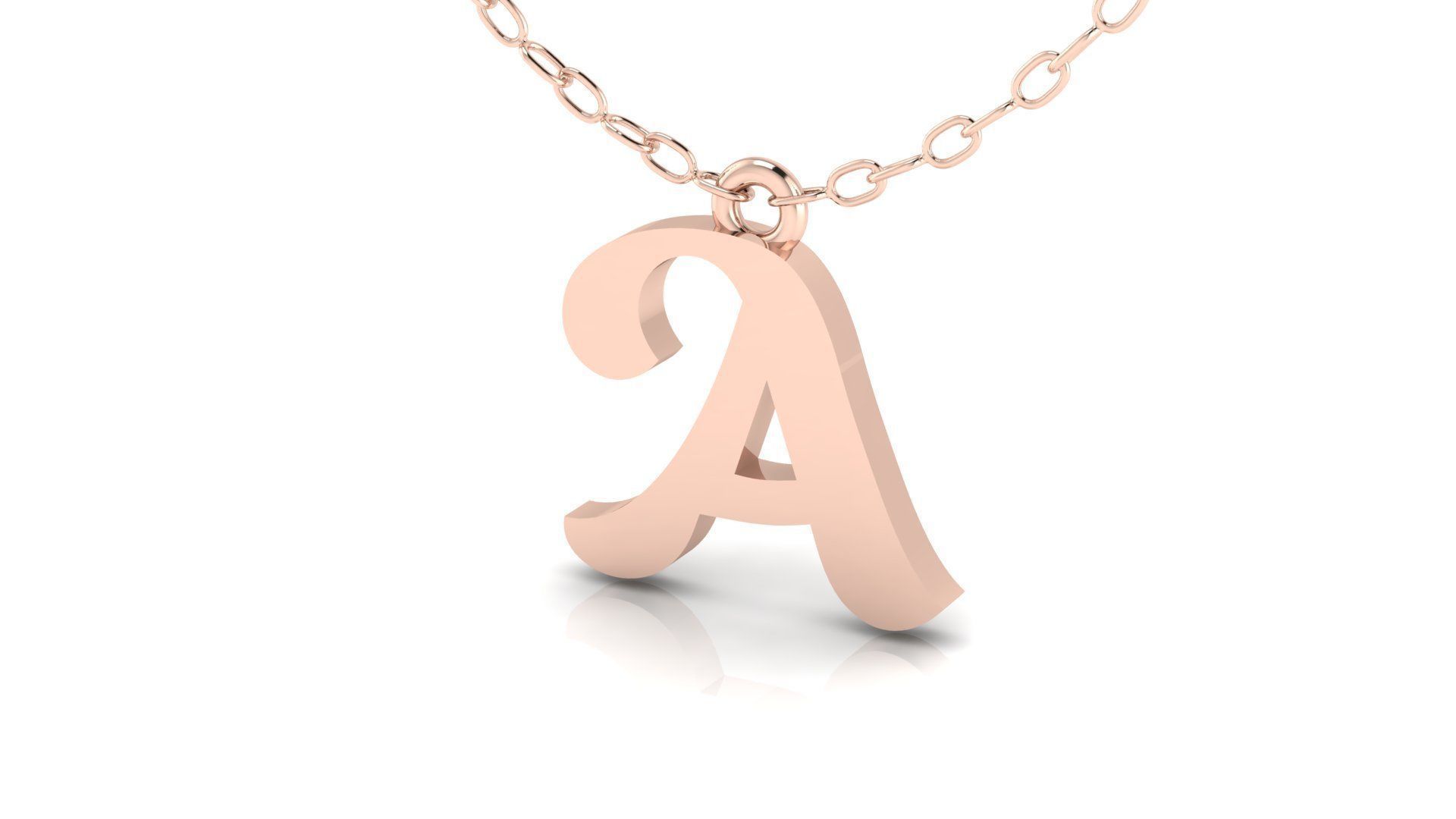 Alphabet Pendant A 3D print model_6