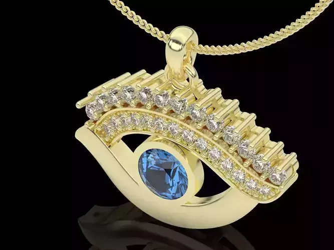 jewelry eye pendant silver gold