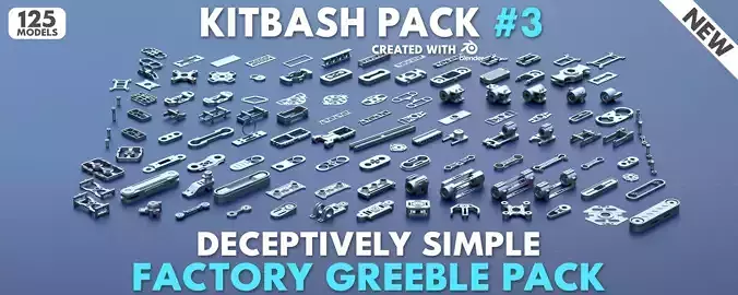 Factory Greeble Kitbash Pack 3 3D model Factory Greeble Kitbash Pack 3 3D model