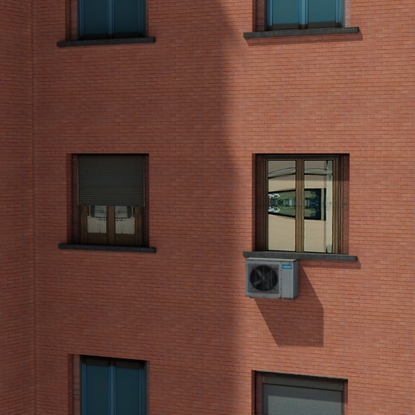 Building Collection 61-64 Low-poly 3D model_11