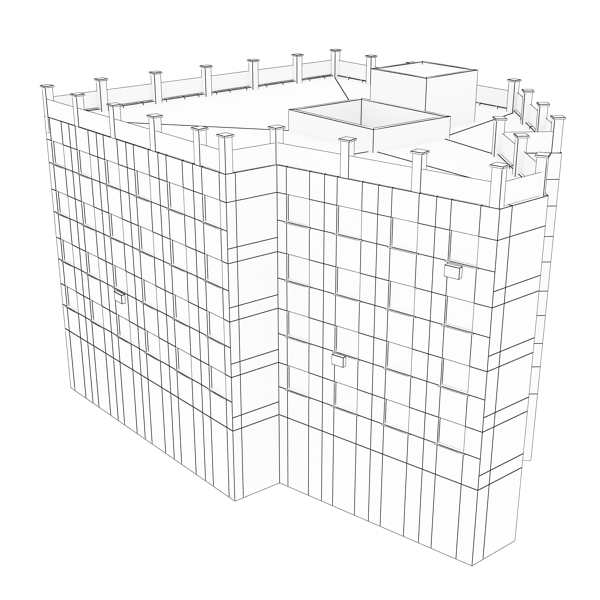 Building Collection 61-64 Low-poly 3D model_17