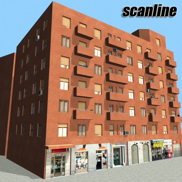 Building Collection 61-64 Low-poly 3D model_64