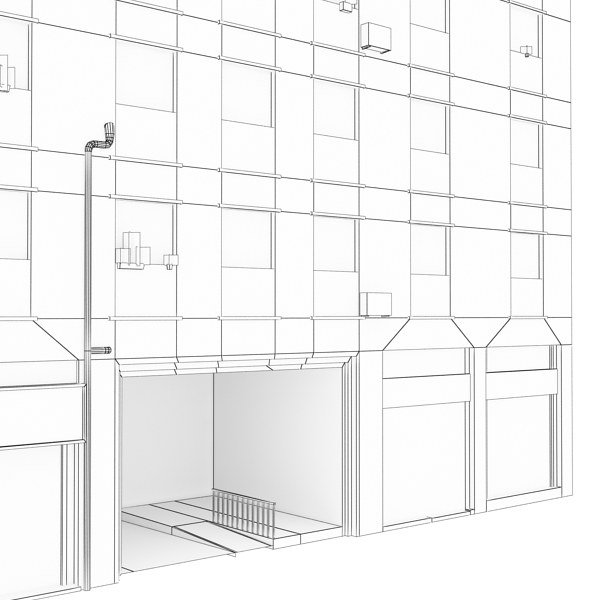 Building Collection 61-64 Low-poly 3D model_18