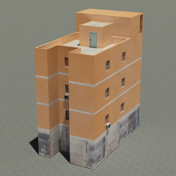 Building Collection 61-64 Low-poly 3D model_37