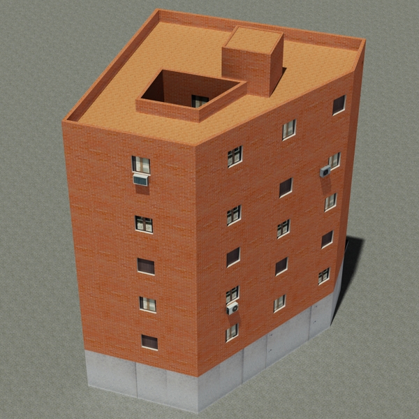 Building Collection 61-64 Low-poly 3D model_21