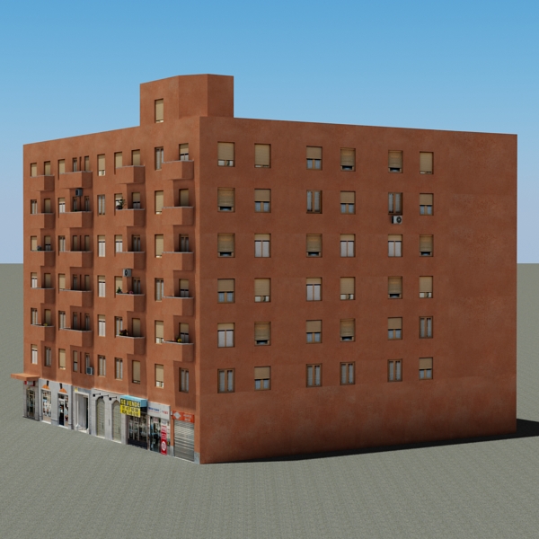 Building Collection 61-64 Low-poly 3D model_53