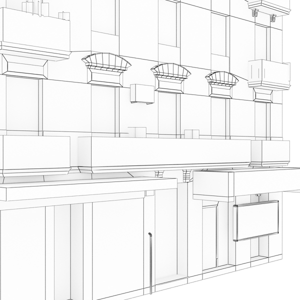 Building Collection 61-64 Low-poly 3D model_34