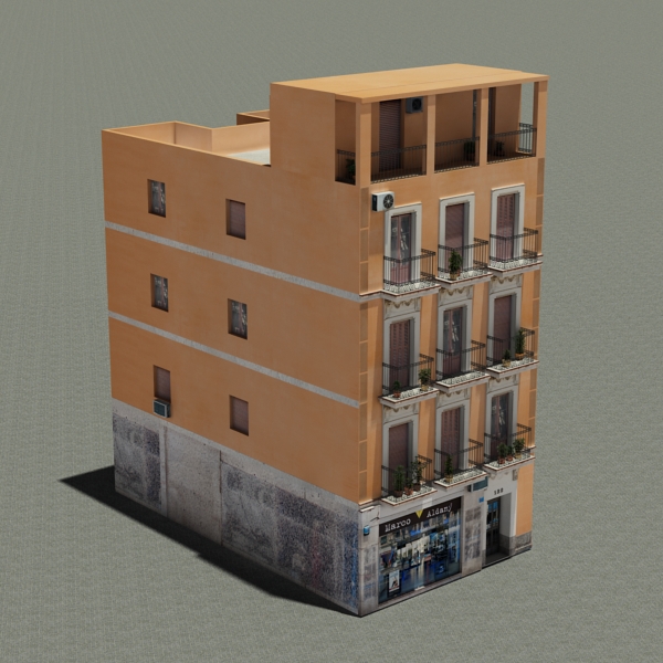 Building Collection 61-64 Low-poly 3D model_36