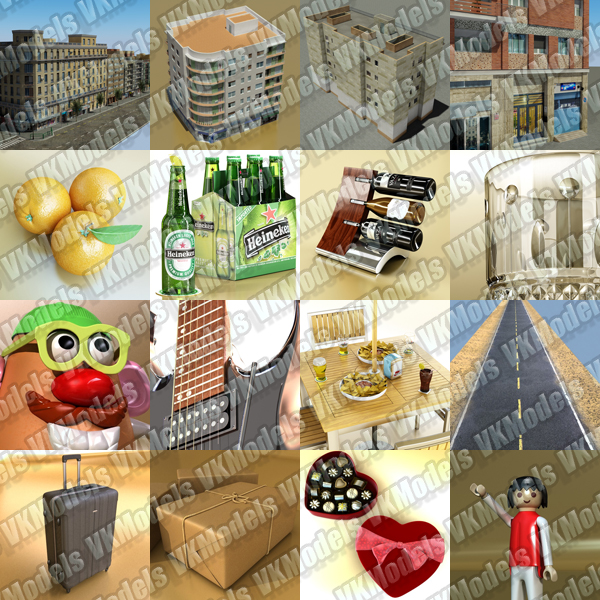 Building Collection 61-64 Low-poly 3D model_70