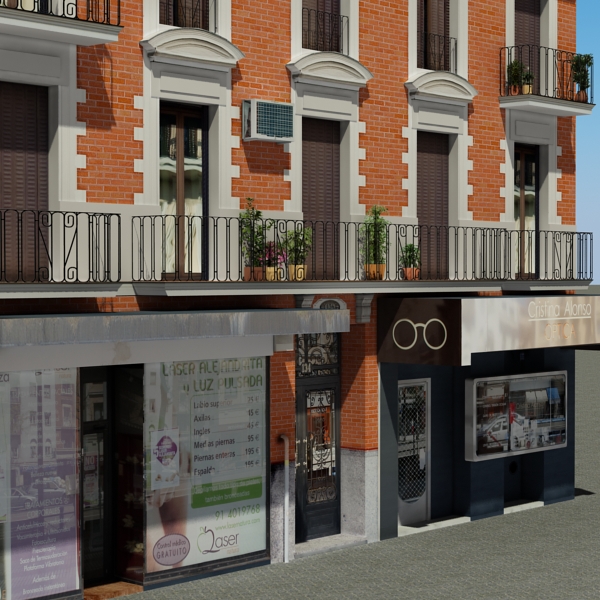 Building Collection 61-64 Low-poly 3D model_23