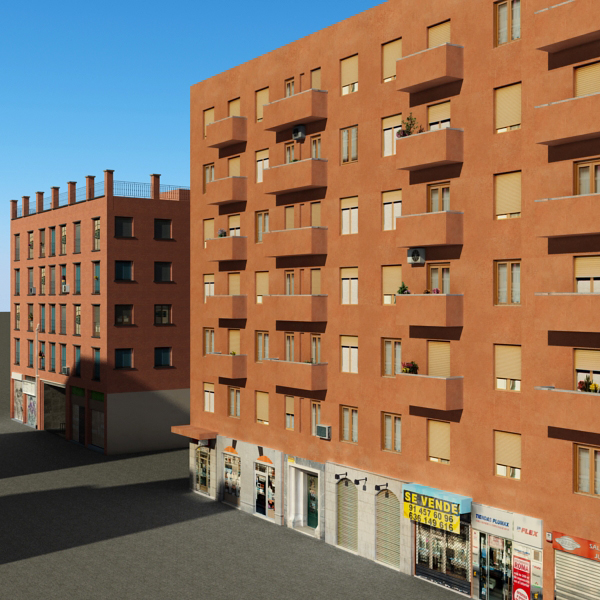 Building Collection 61-64 Low-poly 3D model_3