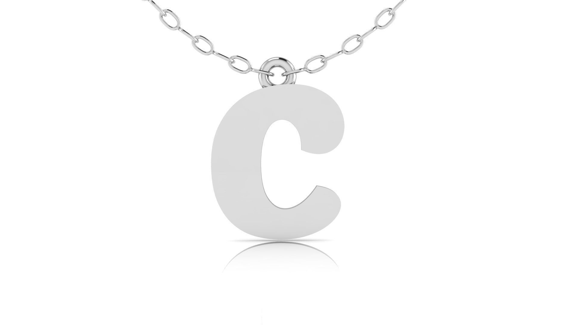 Alphabet Pendant C 3D print model_7