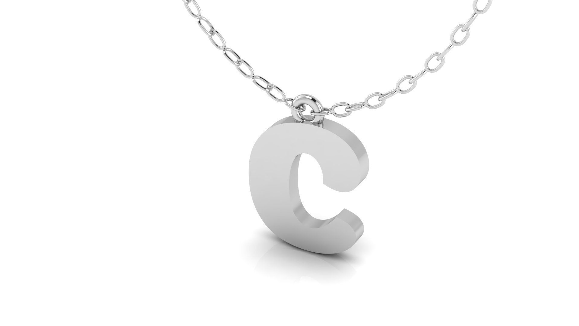 Alphabet Pendant C 3D print model_8