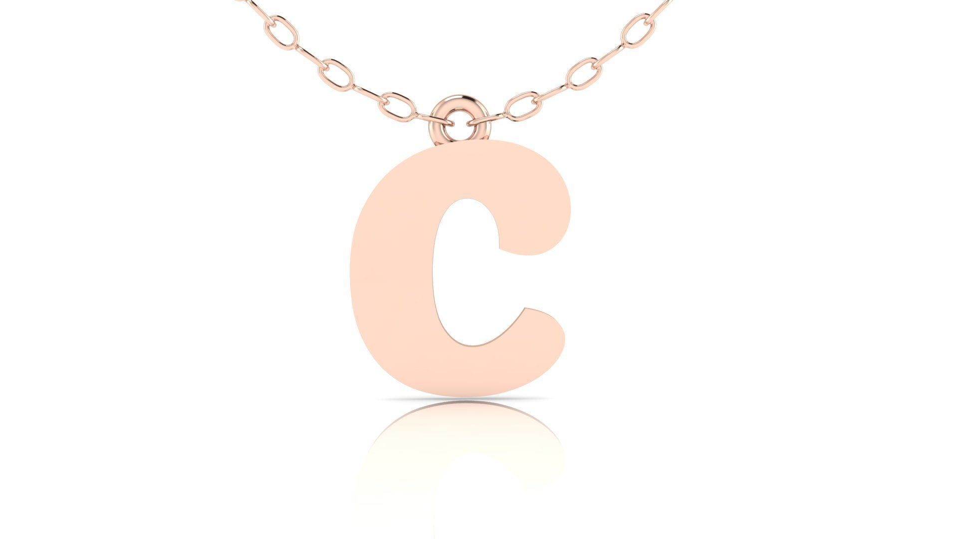 Alphabet Pendant C 3D print model_4