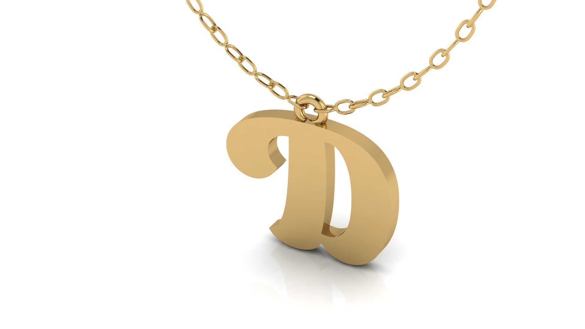 Alphabet Pendant D 3D print model_3