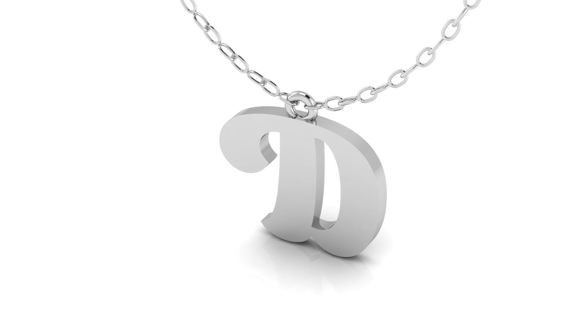 Alphabet Pendant D 3D print model_4