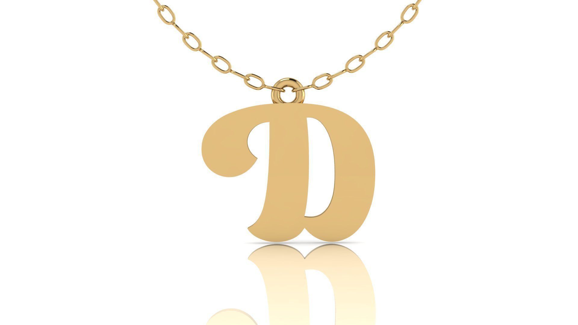 Alphabet Pendant D 3D print model_8