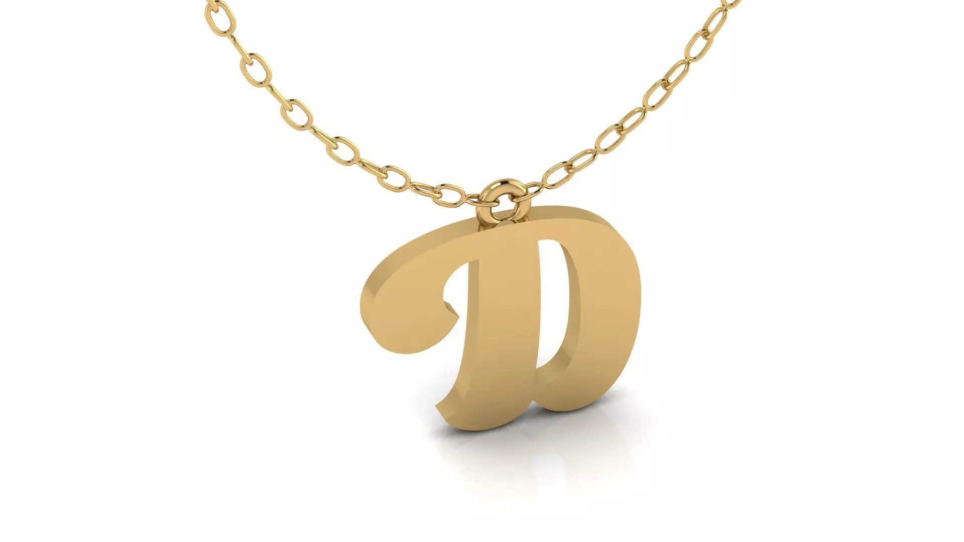 Alphabet Pendant D 3D print model_0