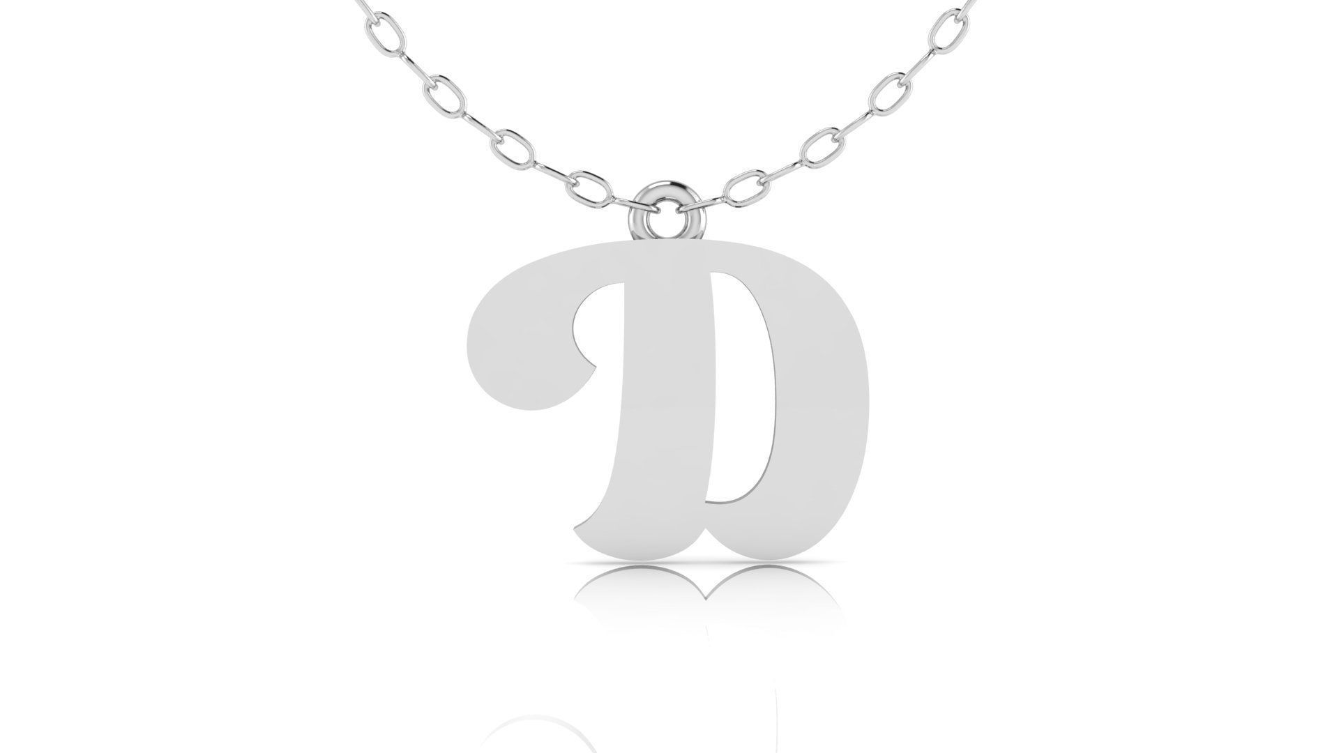 Alphabet Pendant D 3D print model_7