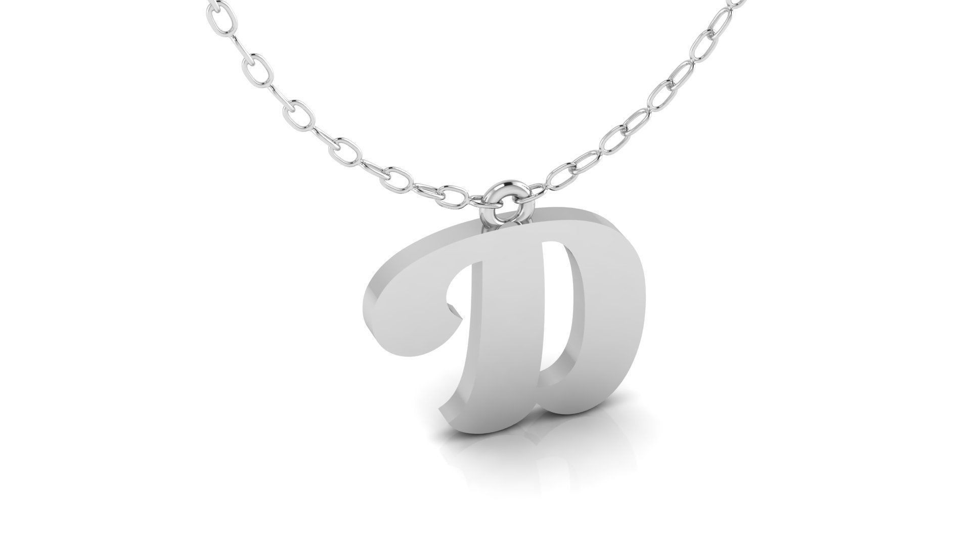 Alphabet Pendant D 3D print model_9