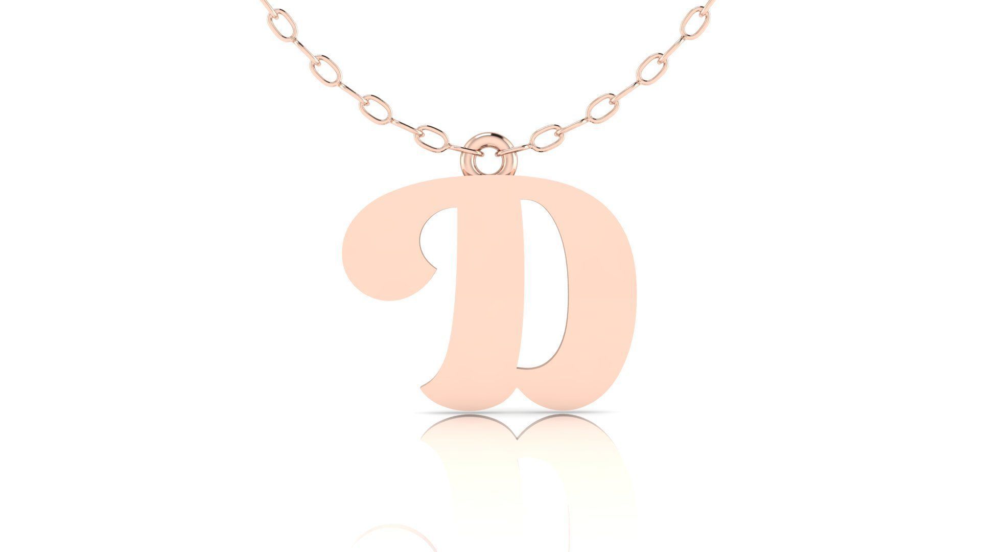 Alphabet Pendant D 3D print model_2