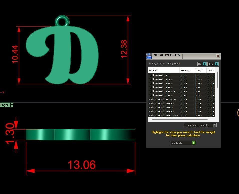 Alphabet Pendant D 3D print model_1