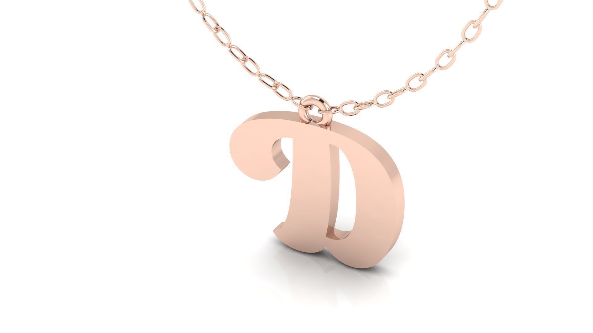 Alphabet Pendant D 3D print model_6