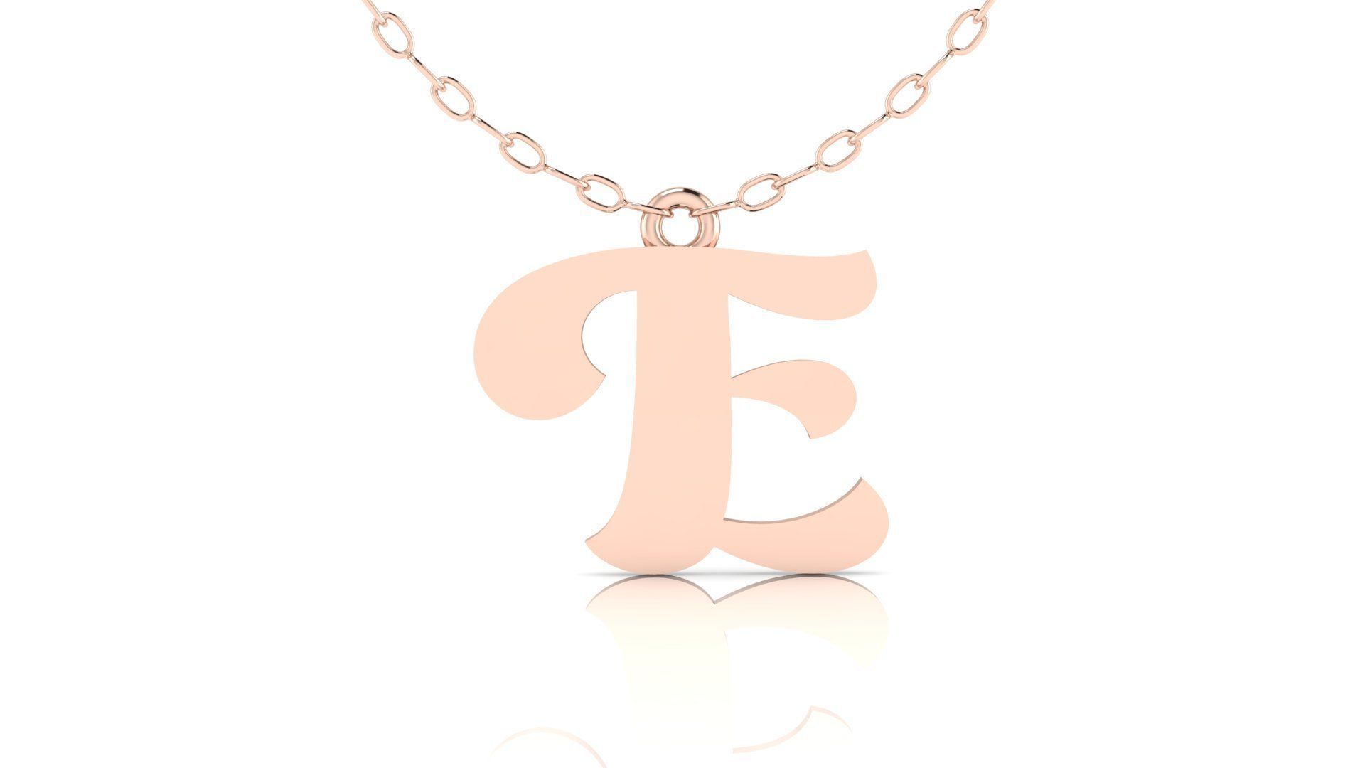 Alphabet Pendant E 3D print model_4