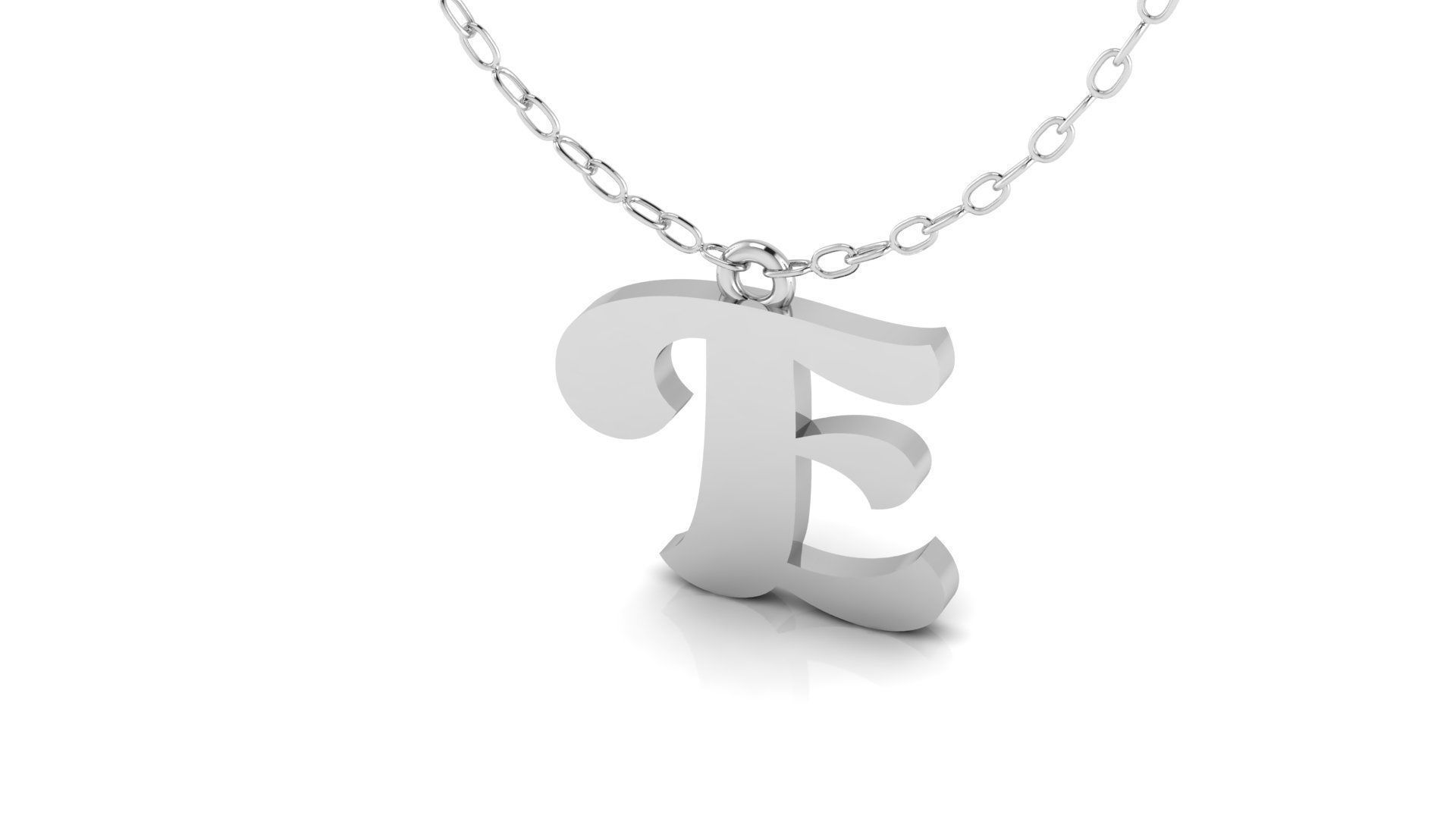 Alphabet Pendant E 3D print model_9