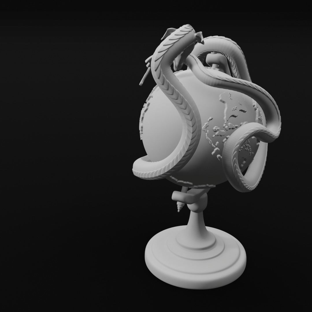 Jormungandr Globe World Serpent Decoration 3D Print Model 3D print model_4
