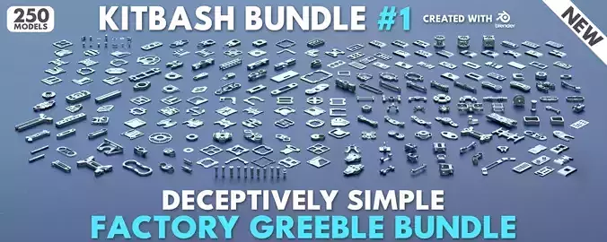 Factory Greeble Kitbash Bundle 250 Models