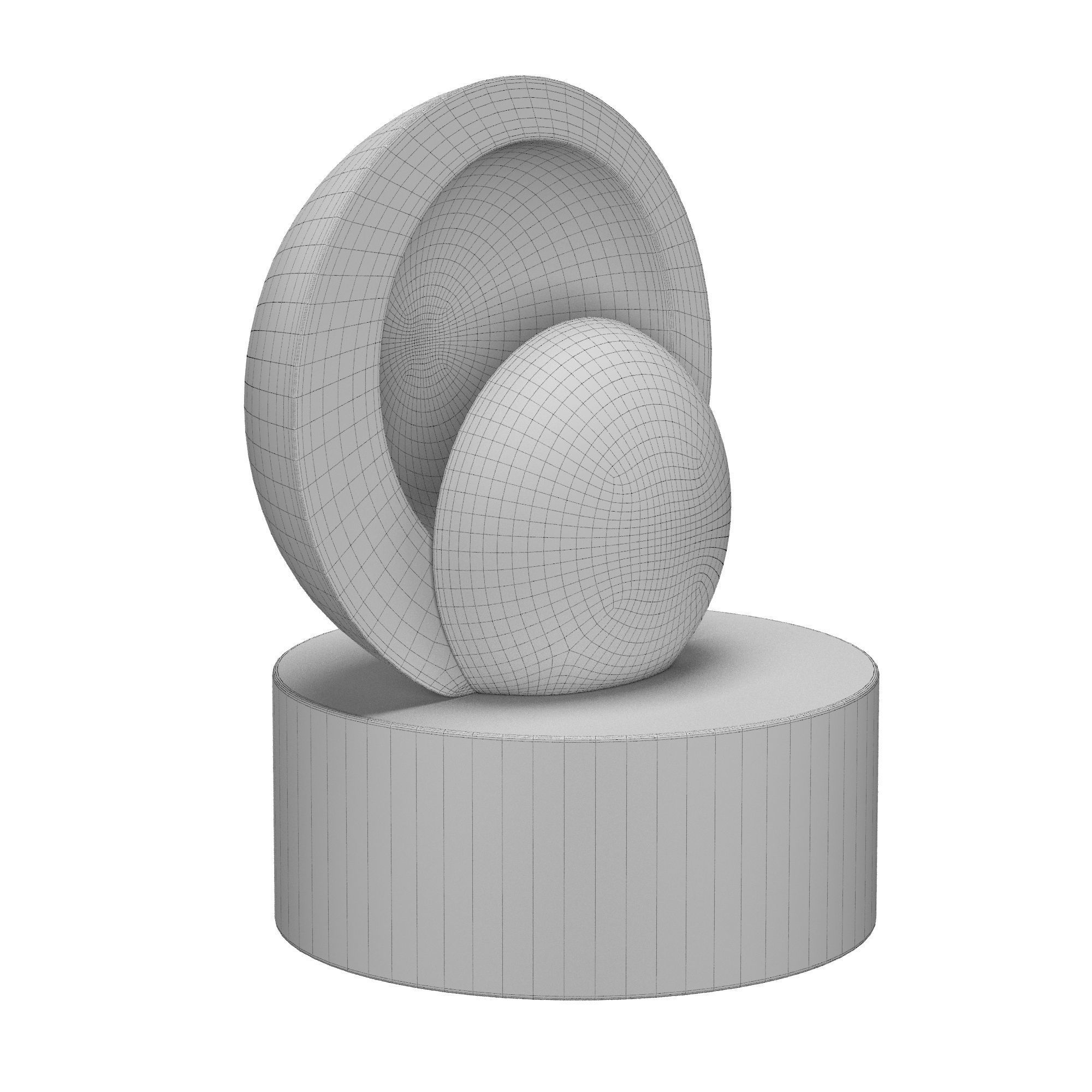 sculpture opening in white 3D model_4