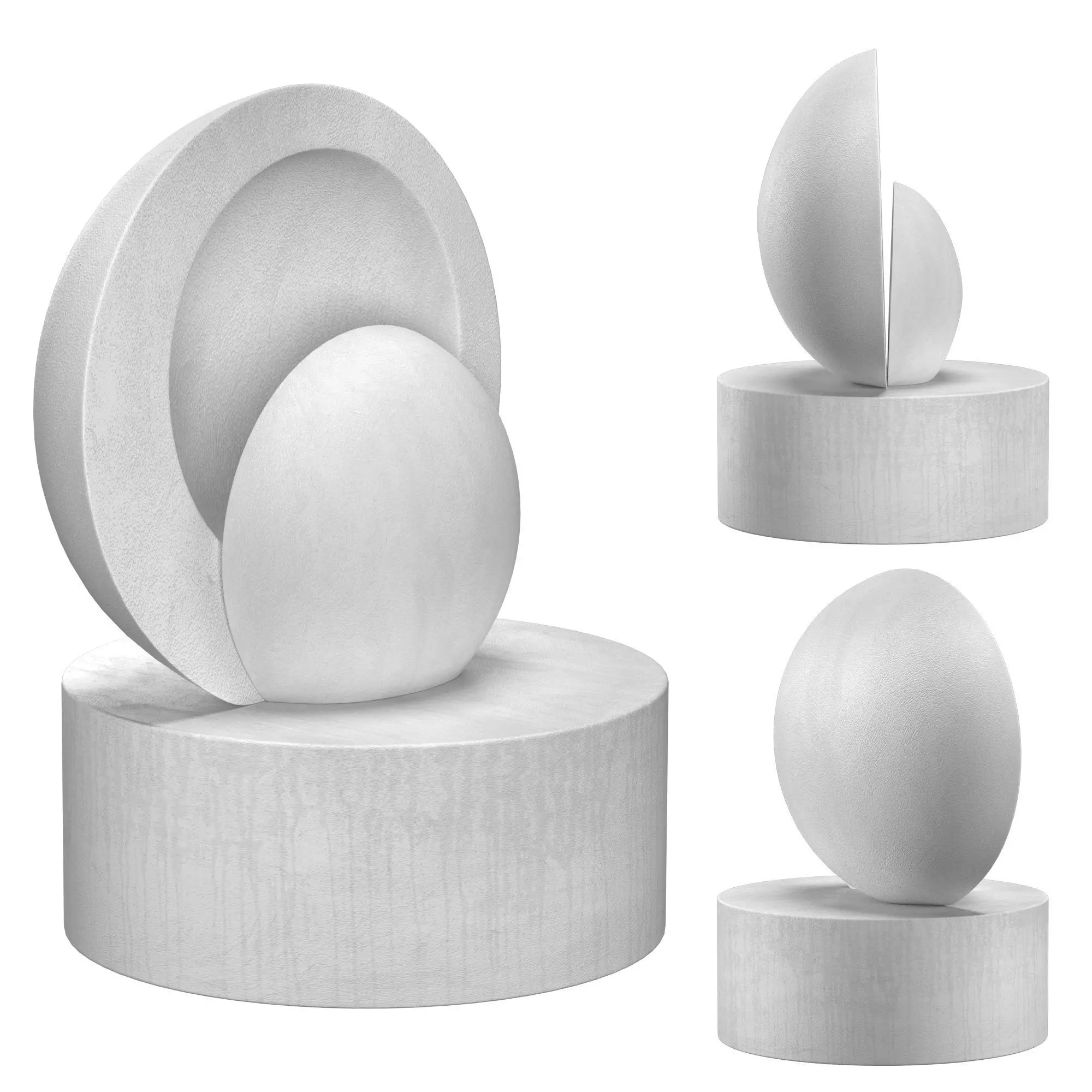 sculpture opening in white 3D model_0